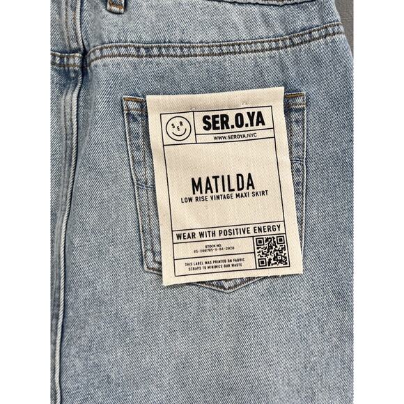 SER.O.YA Matilda Maxi Skirt Size 27 100% Cotton Non Strech Denim - Picture 9 of 12